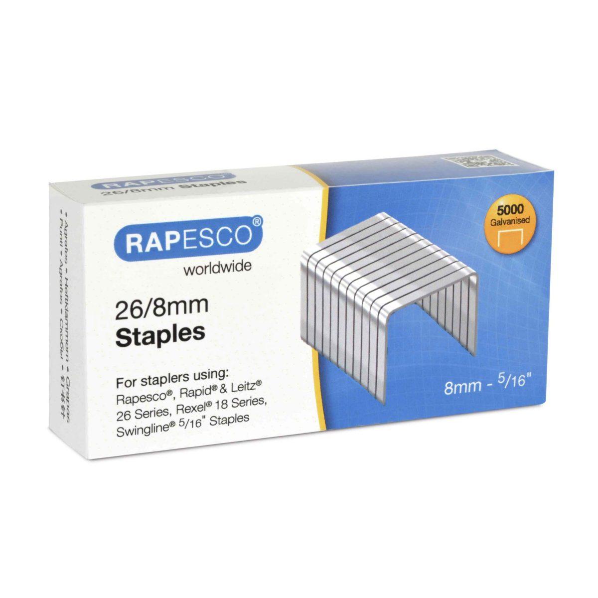 Rapesco Staples No.26/8mm Boxed 5000s