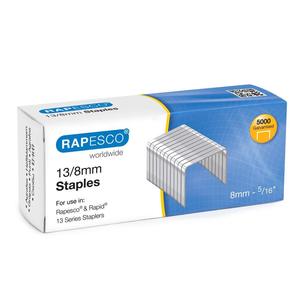 Rapesco Staples No.13/8mm Boxed 5000s