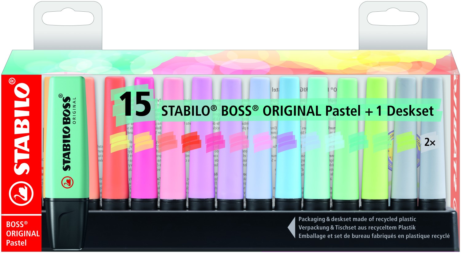 Stabilo Boss Deskset Pastel Assorted Pack 15