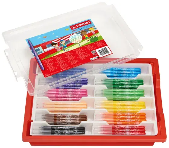 Stabilo Power Felt Tip Pens Classpack with Gratnell Tray Assorted