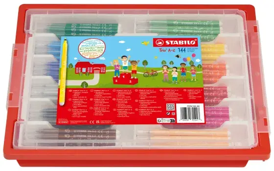 Stabilo Trio A-Z Felt Tip Colour Pens Classpack Gratnell Tray Assorted
