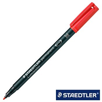 Staedtler Red Lumocolour OHP Medium Permanent Pens PK10