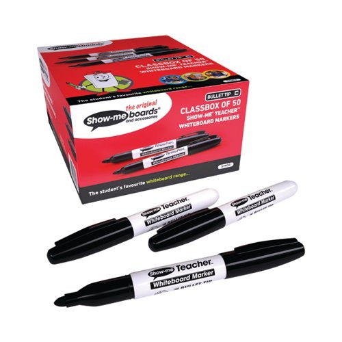 Show-me Teacher Drywipe Marker Black (Pack of 50)