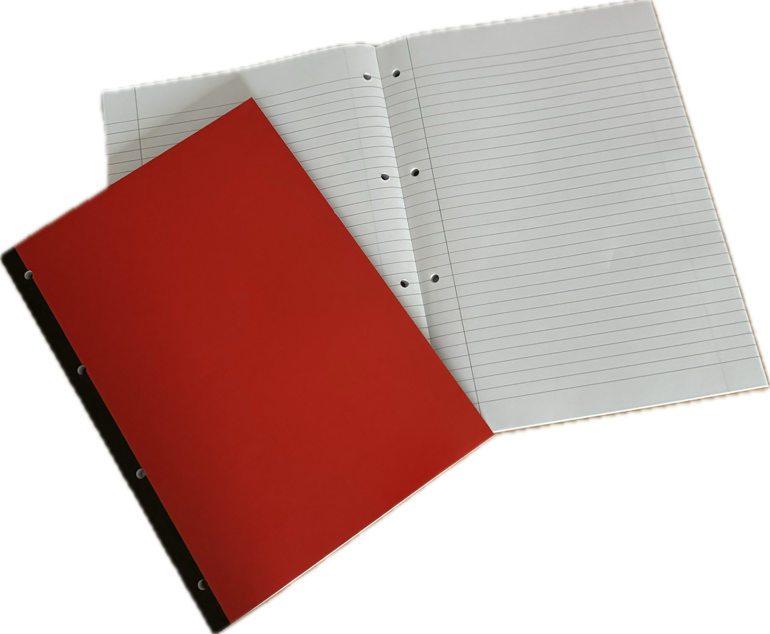 Glossy Cover A4 Refill Pads 80 Leaf 8mm Feint Margin Red Cover