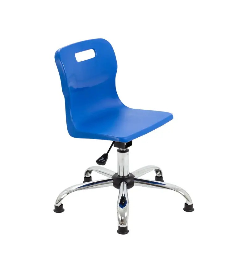 Titan Swivel Chair 650mm x 650mm x 800 - 920mm With Glides Senior Years Blue