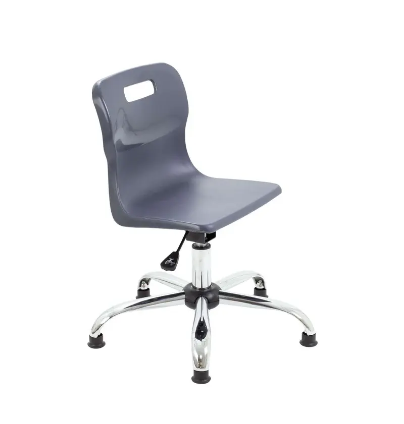 Titan Swivel Chair 650mm x 650mm x 700 - 765mm With Glides Junior Years Charcoal