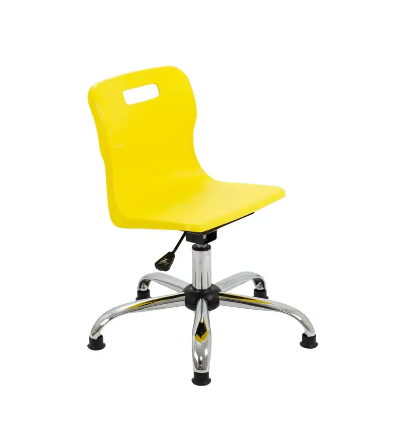 Titan Swivel Chair 650mm x 650mm x 800 - 920mm With Glides Senior Years Yellow