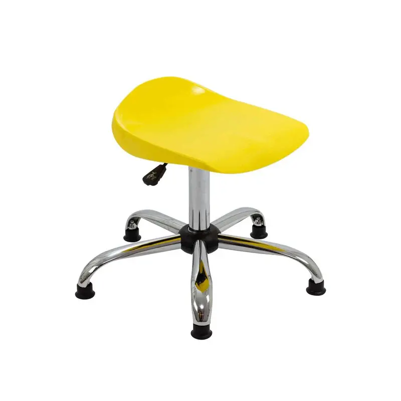 Titan Swivel Stool 600mm x 600mm x 500 - 590mm With Glides Senior Years  Yellow