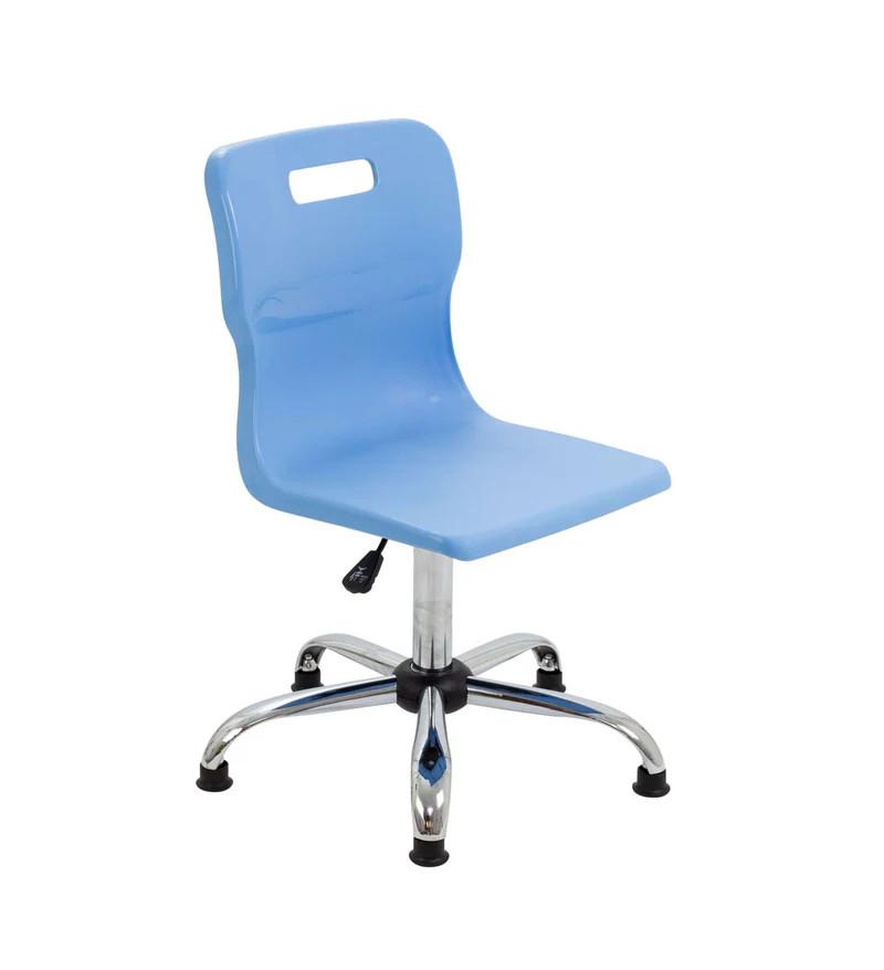 Titan Swivel Chair 650mm x 650mm x 800 - 920mm With Glides Senior Years Sky Blue