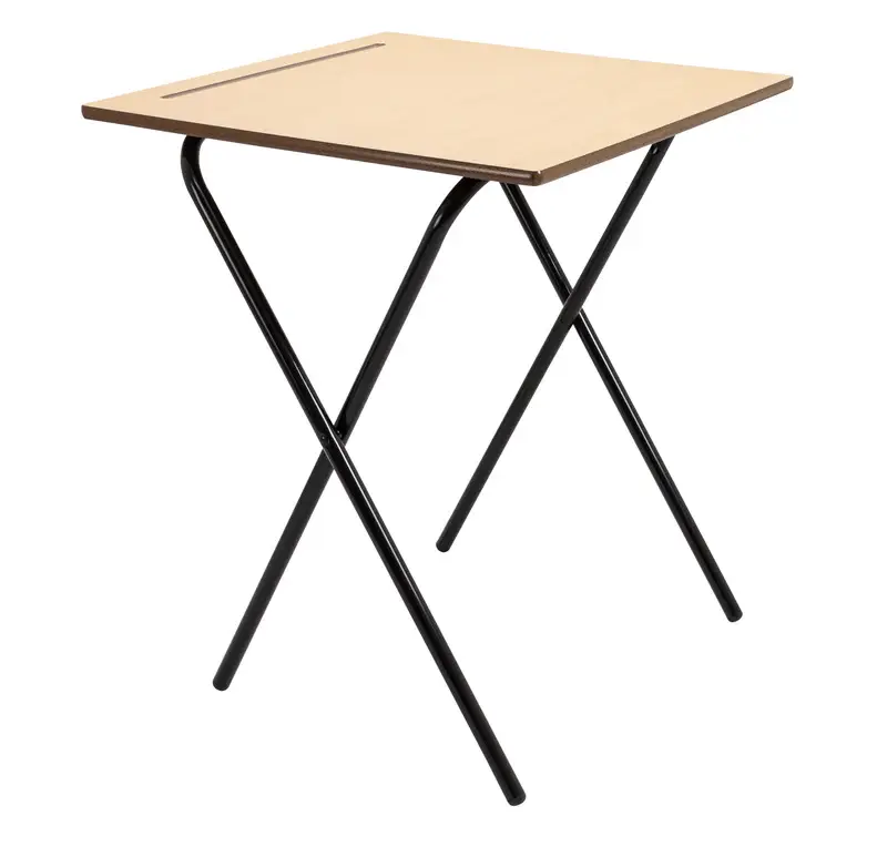 Titan Economy MDF Exam Table 600mm x 600mm x 720mm Beach Top Black Frame