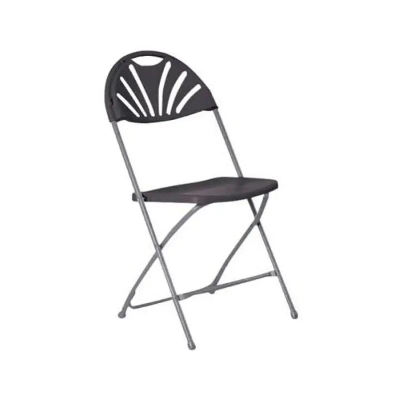 Titan Folidng Chairs Fan Back 470mm x 560mm x 900mm Charcoal
