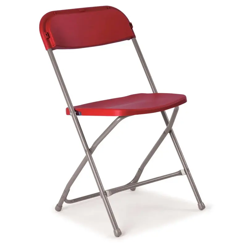 Titan Folding Chairs Flat Back 450mm x 520mm x 810mm Burgundy
