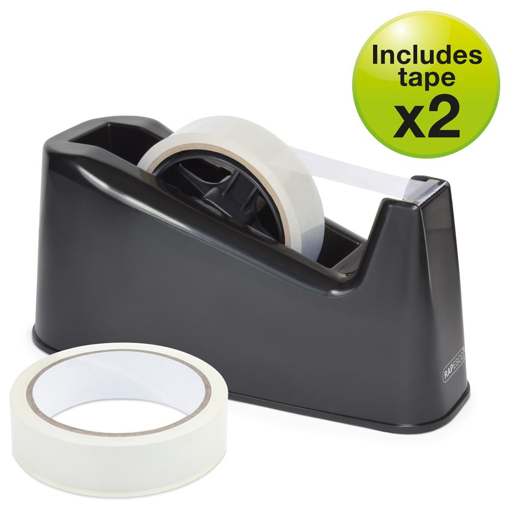Rapecso 500 Heavy Duty Tape Dispenser With 2 Rolls Of Tape Black