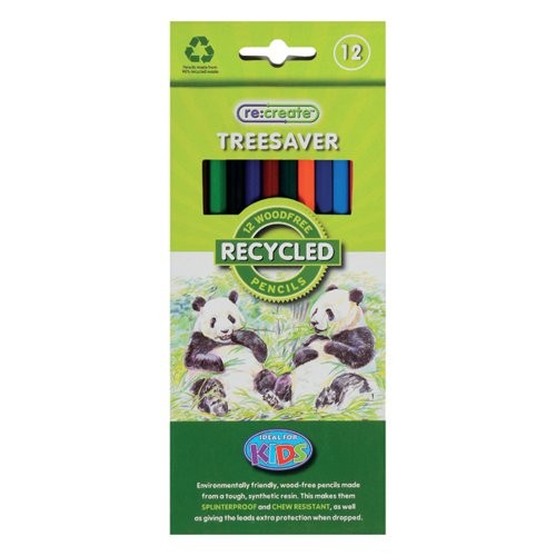 ReCreate Treesaver Recycled Colouring Pencils (Pack Contains 12 x 12 )