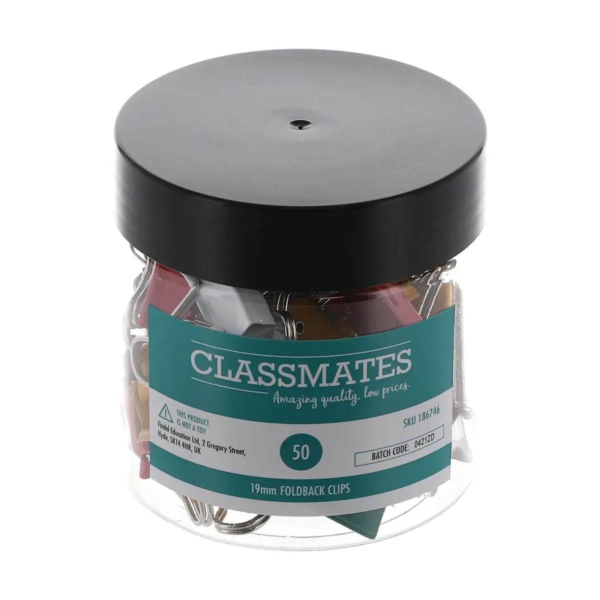 Classmates Fold Back Clip - Assorted - 19mm - Pack of 50