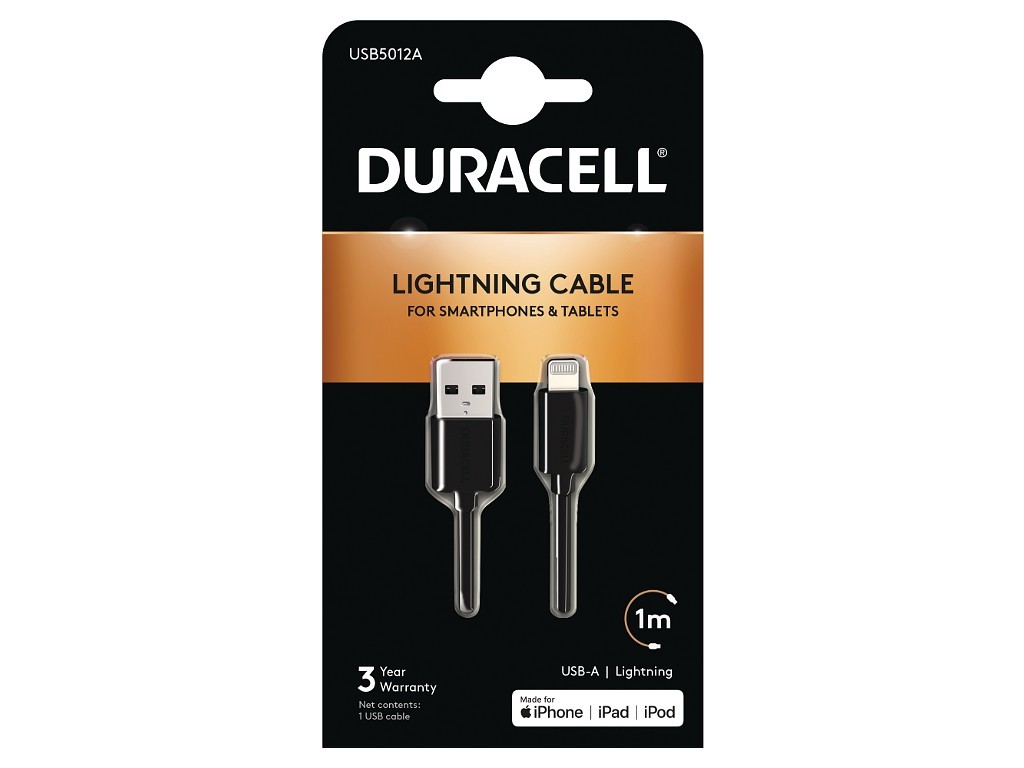 Duracell USB-A to Lightning Cable 1m