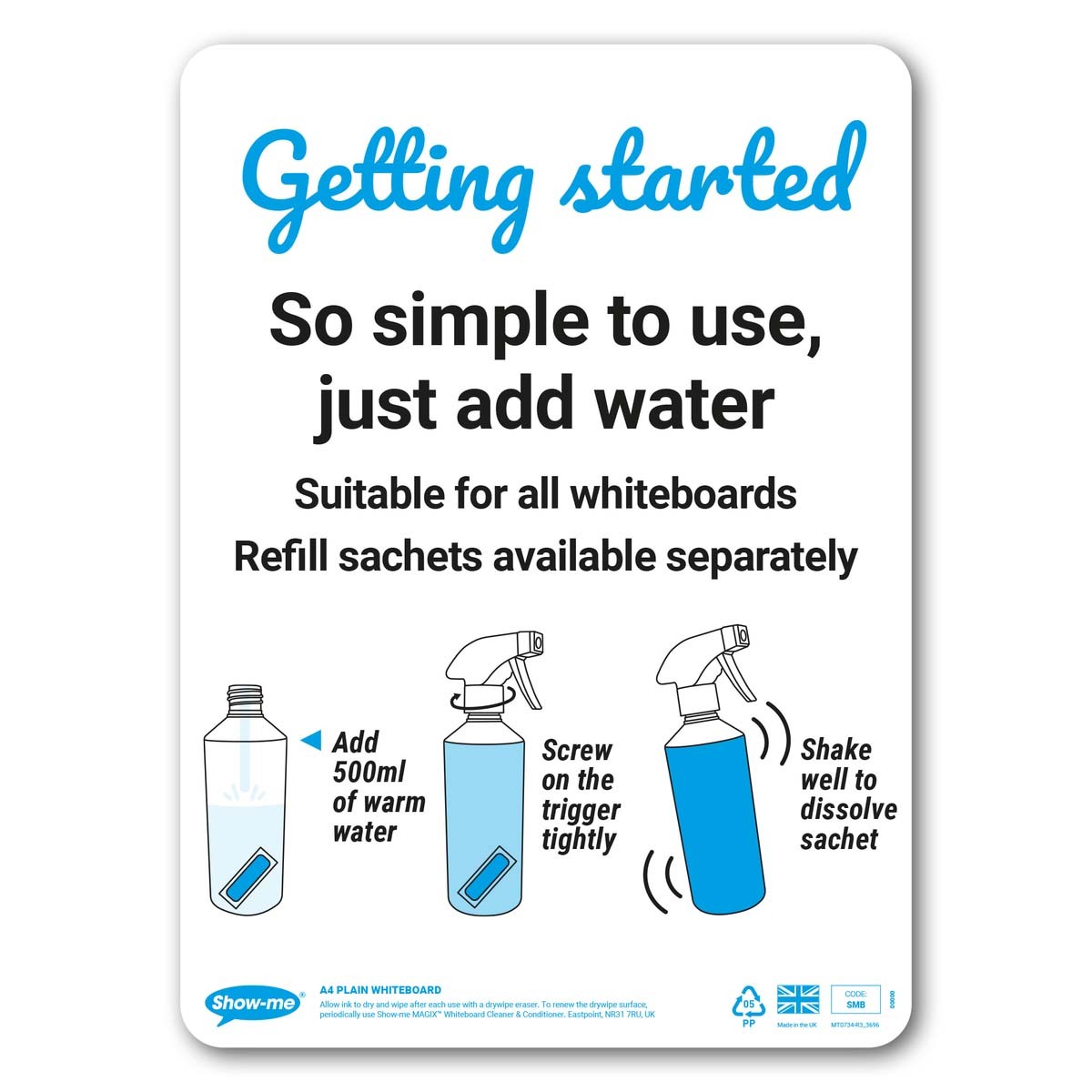 Show Me Refillable whiteboard Cleaner 500ml