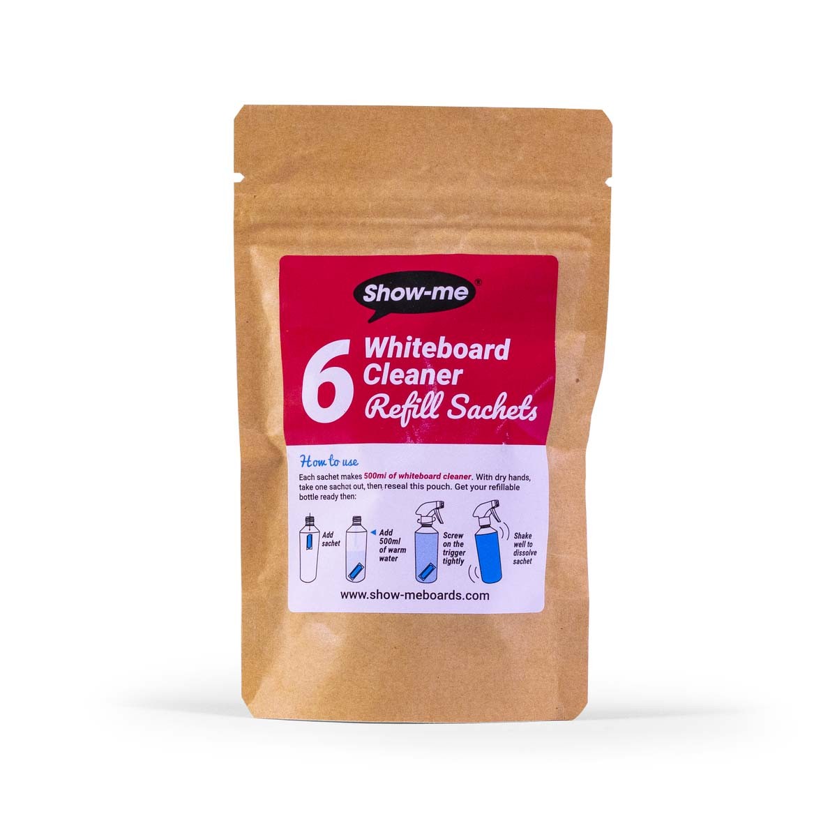 Show Me Whiteboard Cleaner Sachets Pack Of 6
