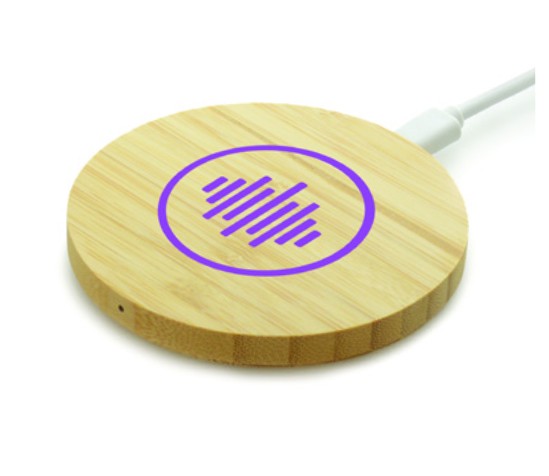 Personalised Bamboo 5w Wireless Charger
