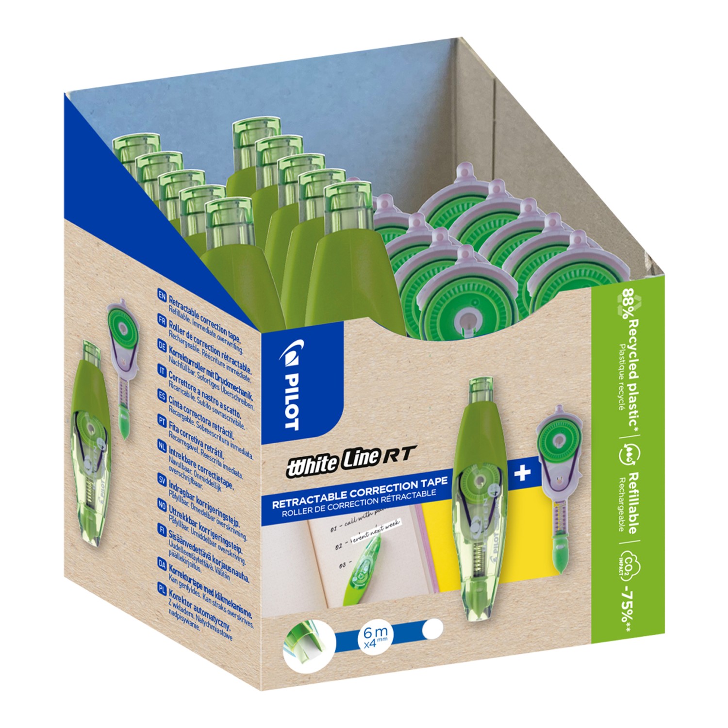 Whiteline RT Correction Rollers Greenpack 10 Pens - 10 Refills