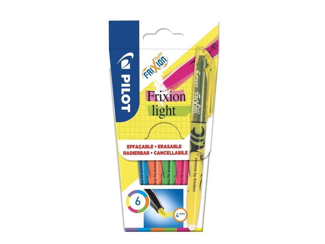 FriXion Light Erasable Highlighter 6 Piece Wallet Assorted Colours