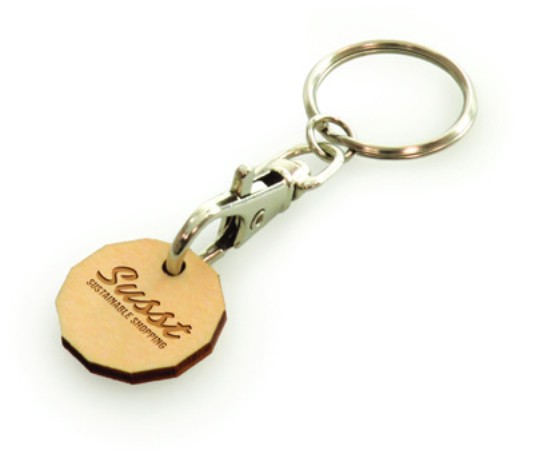 Personalised 12 Sided Wooden Trolley Coin