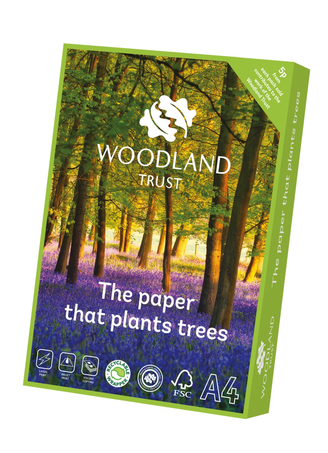 Woodlands Trust Multi Purpose Paper White A4 75gsm Pack 2500s