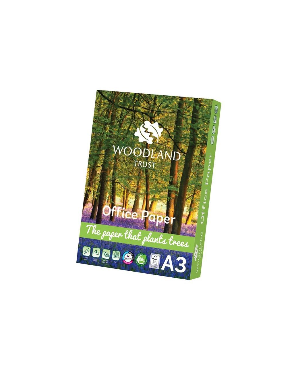 Woodlands Trust Multi Purpose Paper White A3 75gsm Pack 2500s