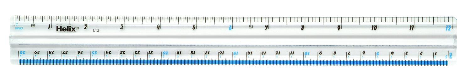 Helix Finger Grip Ruler 30cm With Inches / CM