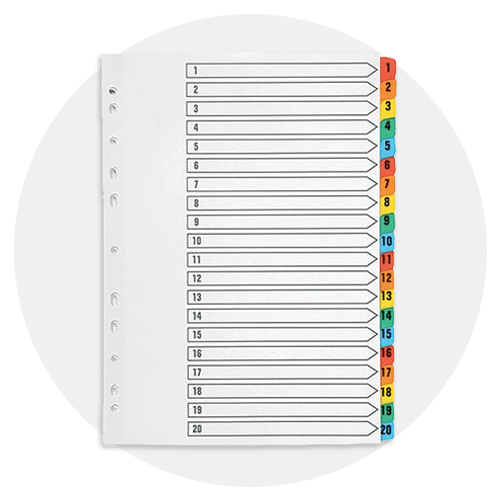 Printed File Dividers