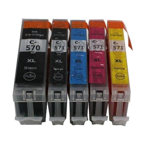 Compatible Canon PGI570XLBK + CLI571XLBKC/M/Y Ink Carts