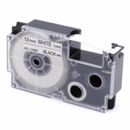 Compatible Casio XR-12WE 12mm Black on White Label-Making Tape