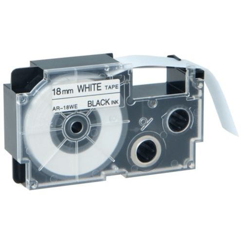 Compatible Casio XR-18WE 18mm Black on White Label-Making Tape