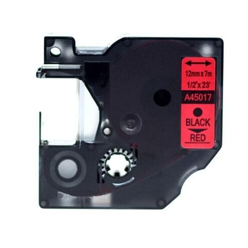 Compatible Dymo D1 Tape S0720570 12mm x 7m Black on Red Label Tapes 45017