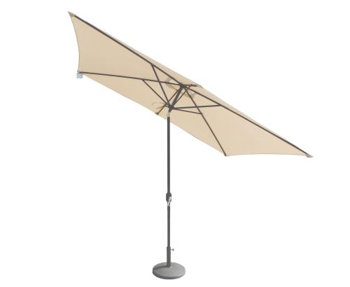 IVORY 2.4mx3m Crank and Tilt Rectangular Parasol, Grey Powder Coated Pole (38mm Pole, 8 Ribs). This parasol is made using Polyester Fabric which has a Weather-Proof Coating & UPF Sun Protection Level 50 | 735339 | 