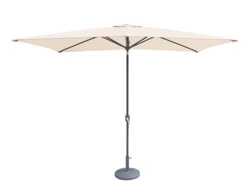 IVORY 2.4mx3m Crank and Tilt Rectangular Parasol, Grey Powder Coated Pole (38mm Pole, 8 Ribs). This parasol is made using Polyester Fabric which has a Weather-Proof Coating & UPF Sun Protection Level 50