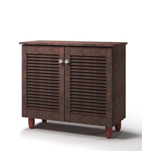 Essentials 2 Door Shoe Cabinet Wenge Dark Oak