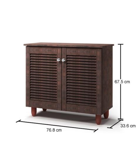 Essentials 2 Door Shoe Cabinet Wenge Dark Oak | TAD033 | 