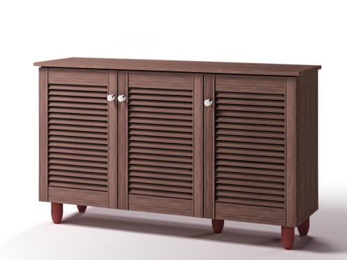 Essentials 3 Door Shoe Cabinet Wenge Dark Oak