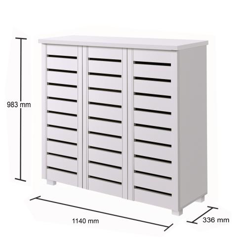Essentials 3 Door Shoe Cabinet White | TAD039 | 