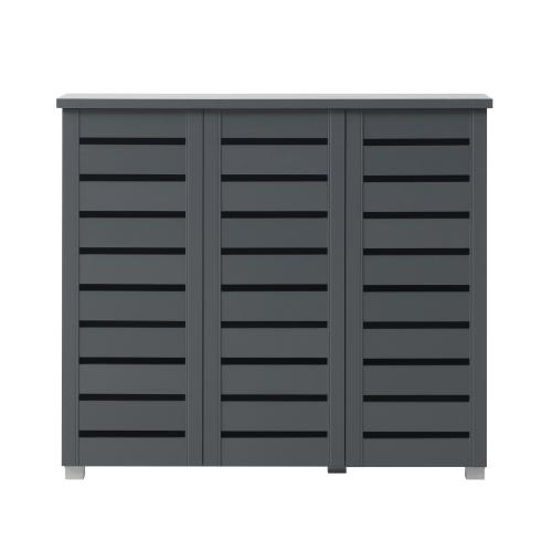 Essentials 3 Door Shoe Cabinet Dark Grey