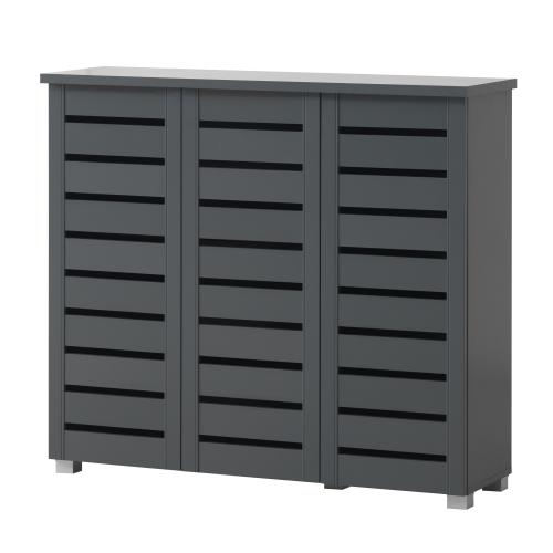 Essentials 3 Door Shoe Cabinet Dark Grey | TAD041 | 