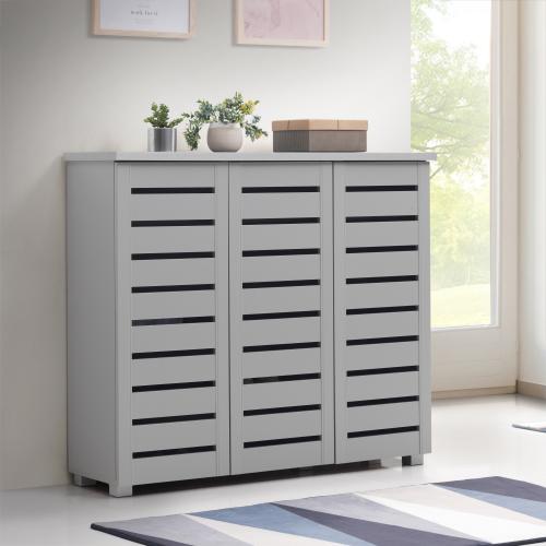 Essentials 3 Door Shoe Cabinet Grey | TAD042 | 