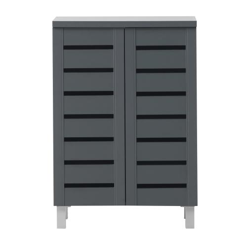 Essentials 2 Door Shoe Cabinet Dark Grey