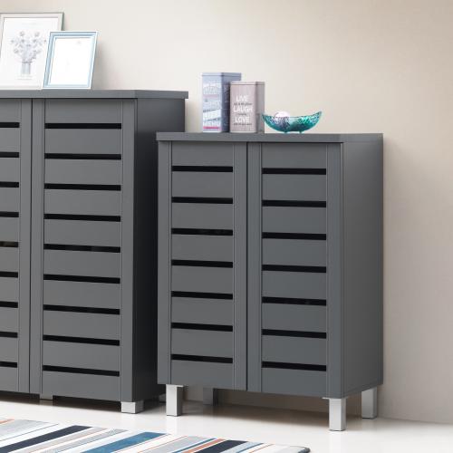 Essentials 2 Door Shoe Cabinet Dark Grey | TAD043 | 