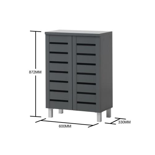 Essentials 2 Door Shoe Cabinet Dark Grey | TAD043 | 