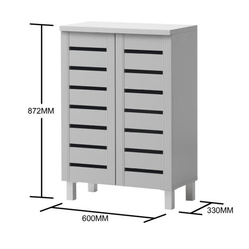 Essentials 2 Door Shoe Cabinet Grey | TAD044 | 