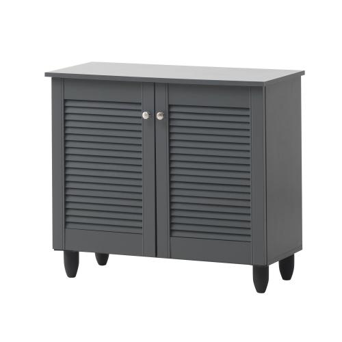 Essentials 2 Door Shoe Cabinet Dark Grey | TAD045 | 