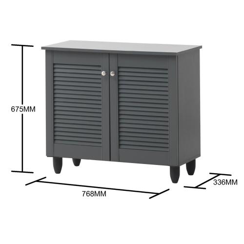 Essentials 2 Door Shoe Cabinet Dark Grey | TAD045 | 