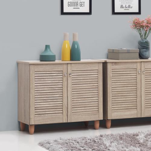 Essentials 2 Door Shoe Cabinet Oak